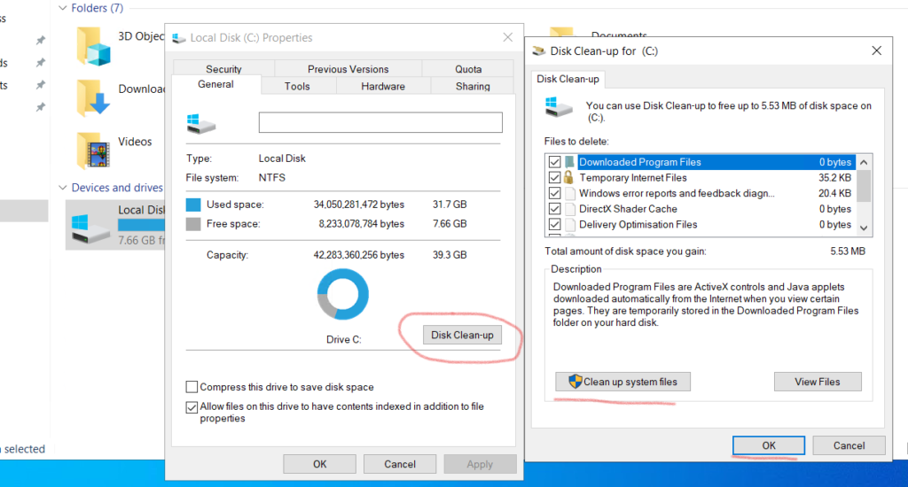 windows disk cleanup