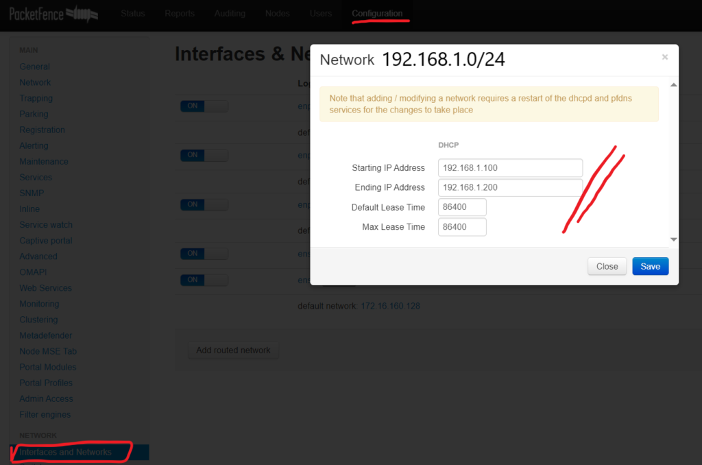 dhcp packet fence